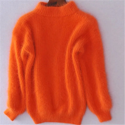Dames Gebreide Trui – Losvallend & Vintage Angora Look