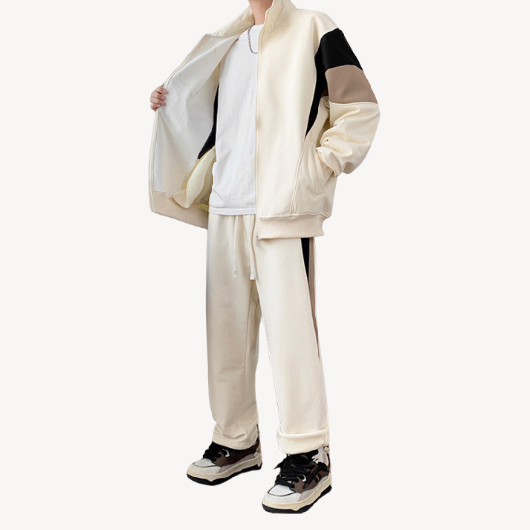 Heren Trainingspak Katoen – 2-Delige Set met Vest & Joggingbroek