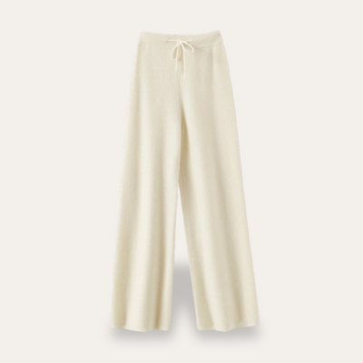 Cashmere Wol Dames Broek – Brede Gebreide Pantalon