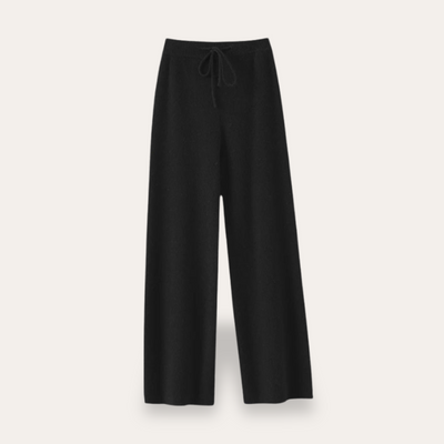 Cashmere Wol Dames Broek – Brede Gebreide Pantalon