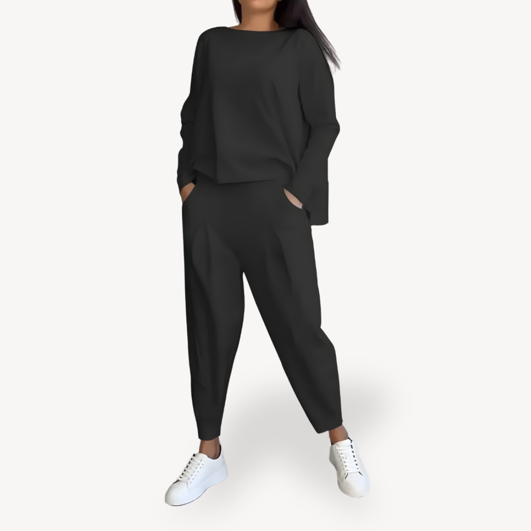Dames Katoenen Lounge Set – Comfortabele 2-Delige Outfit