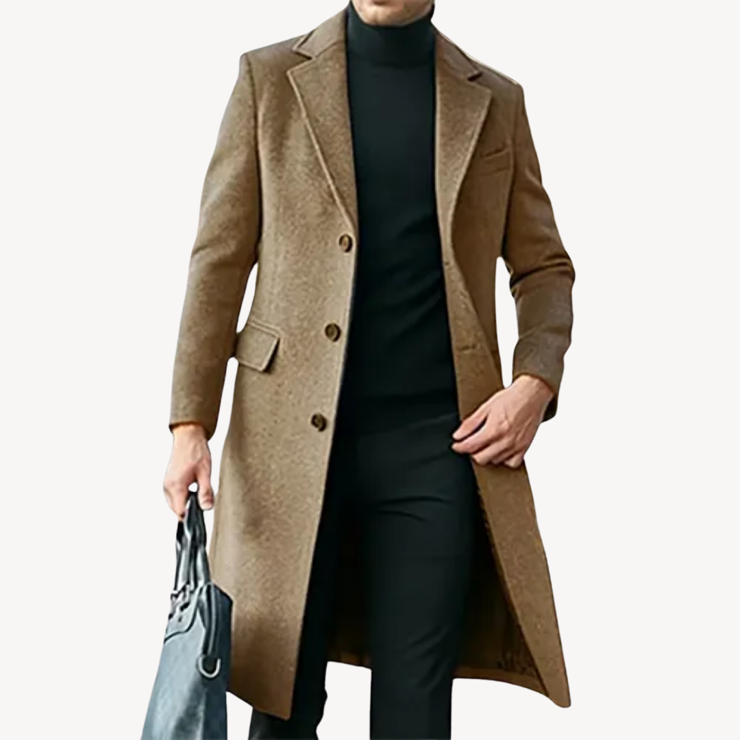 Heren Wol Overcoat – Elegante Lange Jas
