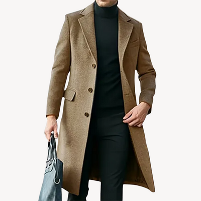 Heren Wol Overcoat – Elegante Lange Jas