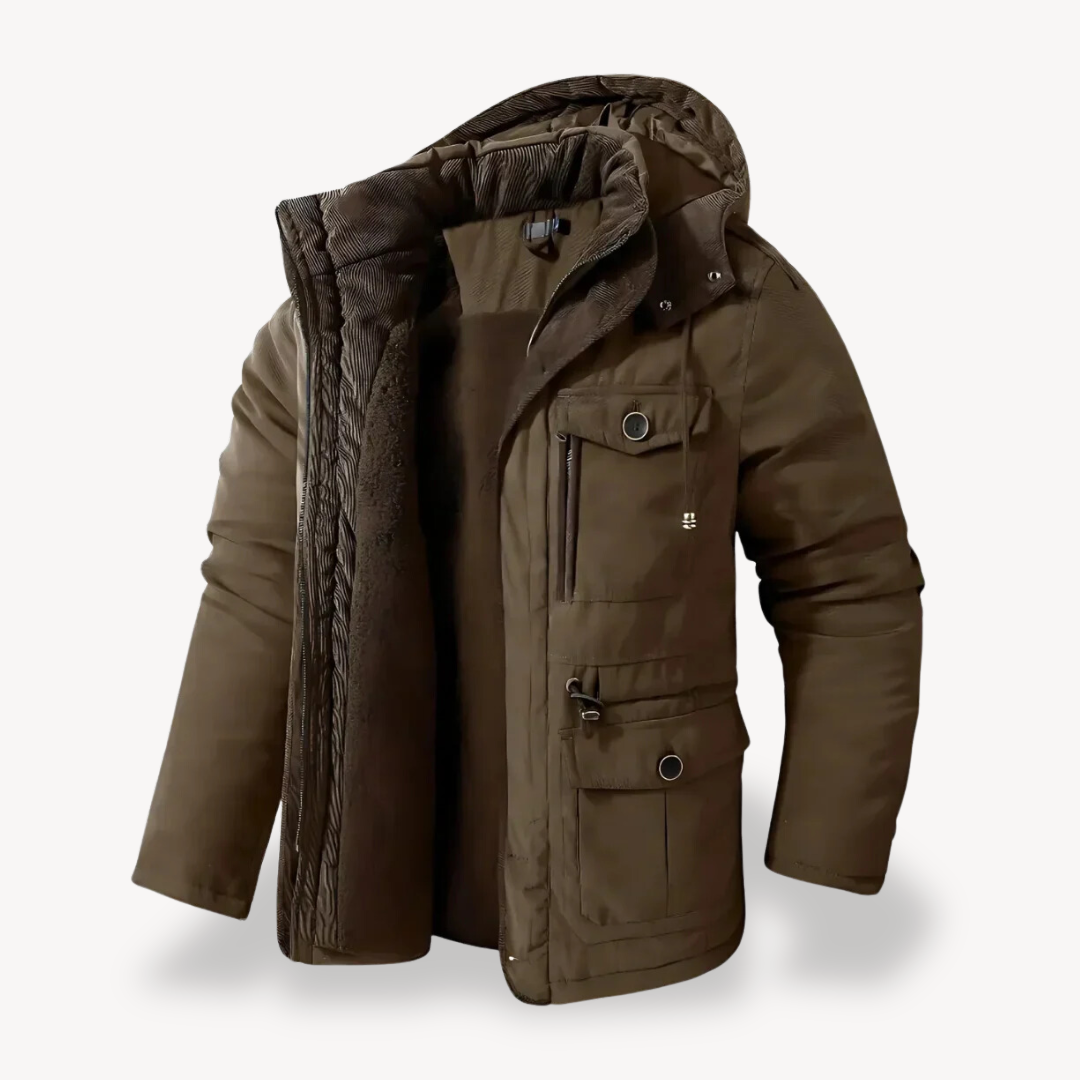 Heren Winter Parka – Waterdicht en Gevoerd met Kunstbont