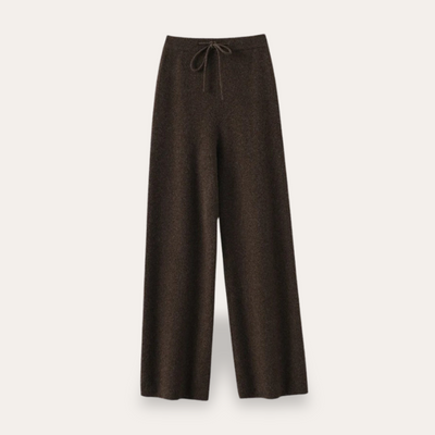Cashmere Wol Dames Broek – Brede Gebreide Pantalon