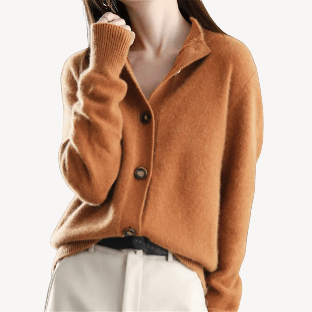 Cashmere Wol Vest Dames – Klassiek met Kraag & Knopen