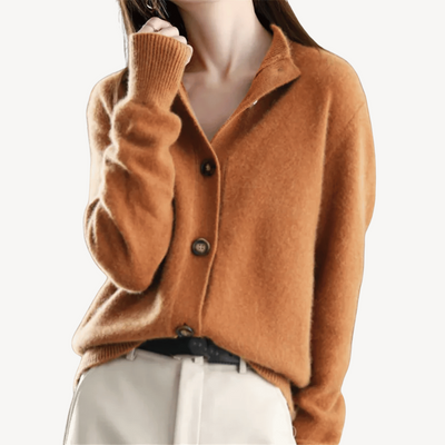 Cashmere Wol Vest Dames – Klassiek met Kraag & Knopen