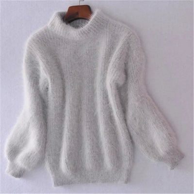 Dames Gebreide Trui – Losvallend & Vintage Angora Look