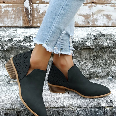 Elegante Leren Dames Schoenen Met Lage Hak – Comfort & Stijl