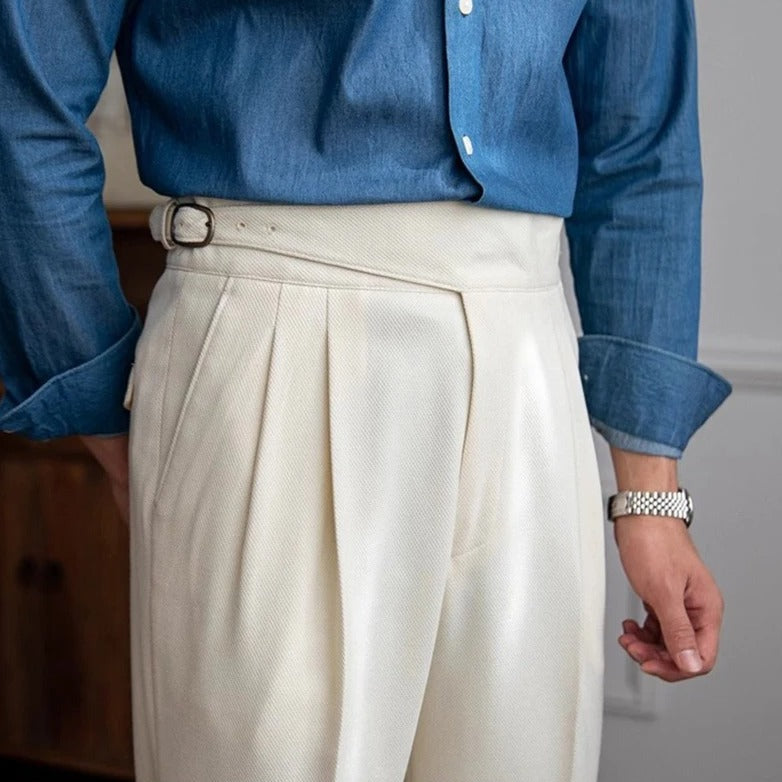 Klassieke Pantalon met Plooi – Luxe Regular Fit Herenbroek