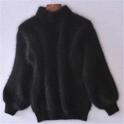 Dames Gebreide Trui – Losvallend & Vintage Angora Look