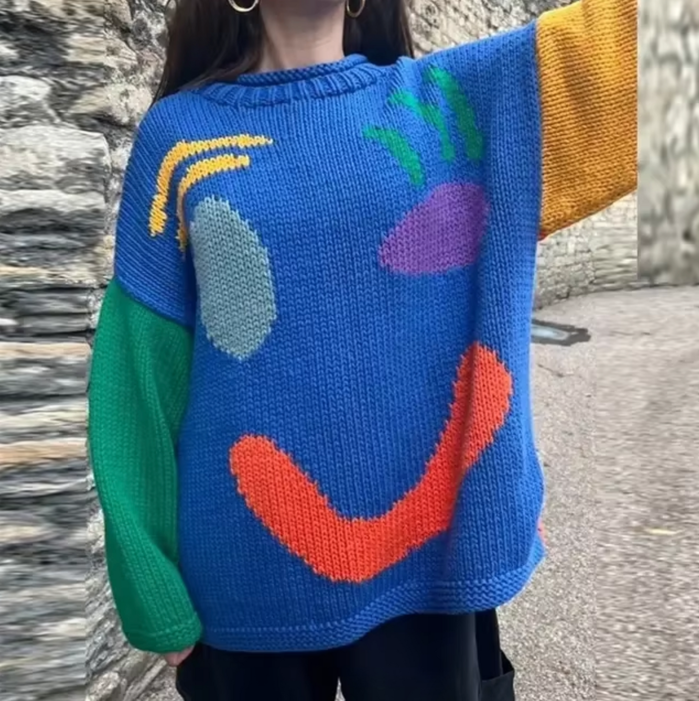 Elena – Oversized Boho Knit Trui