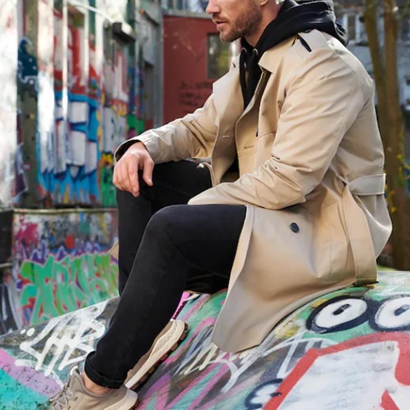 Heren Trenchcoat – Klassiek met Reverskraag & Ceintuur