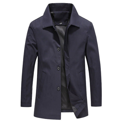 Heren Winterjas Parka – Winddicht Fleece met Effen Kleur & Knoopdetails