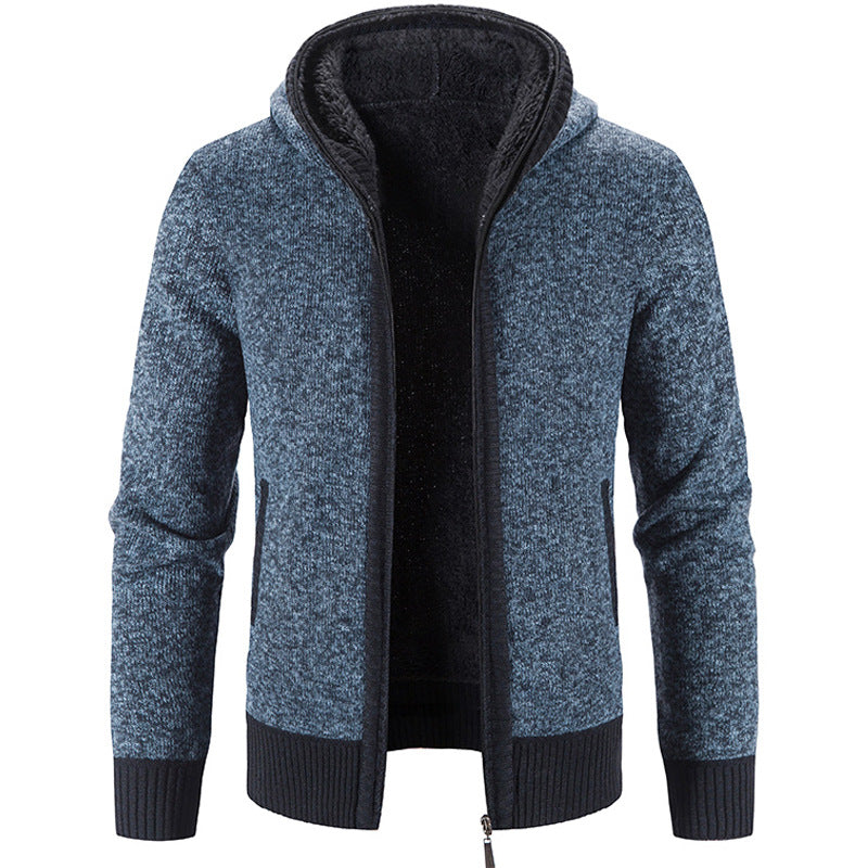 Heren Gebreid Vest – Warm Met Capuchon