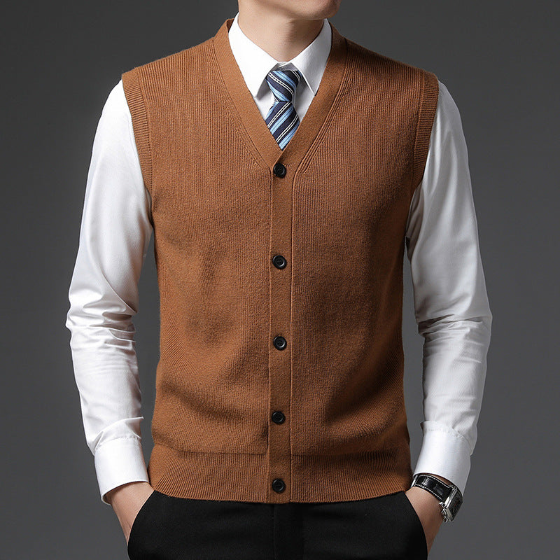 Heren Gebreid Vest – V-Hals met Tijdloze Elegant Design