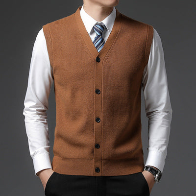 Heren Gebreid Vest – V-Hals met Tijdloze Elegant Design