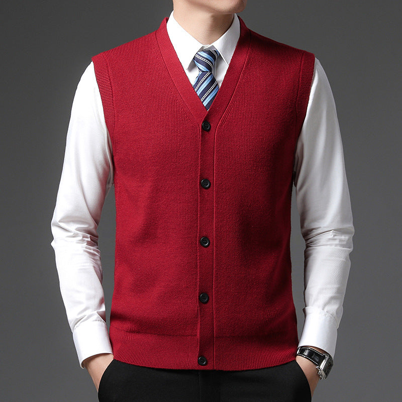 Heren Gebreid Vest – V-Hals met Tijdloze Elegant Design