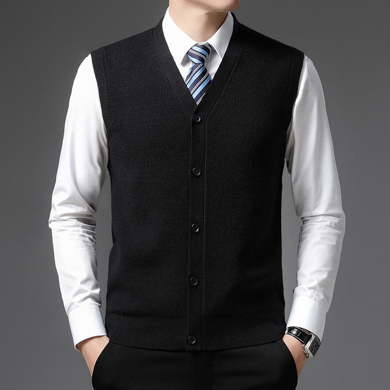 Heren Gebreid Vest – V-Hals met Tijdloze Elegant Design