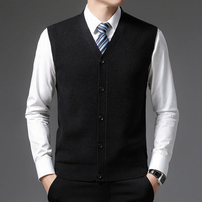 Heren Gebreid Vest – V-Hals met Tijdloze Elegant Design