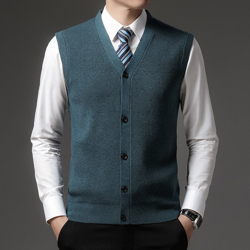 Heren Gebreid Vest – V-Hals met Tijdloze Elegant Design