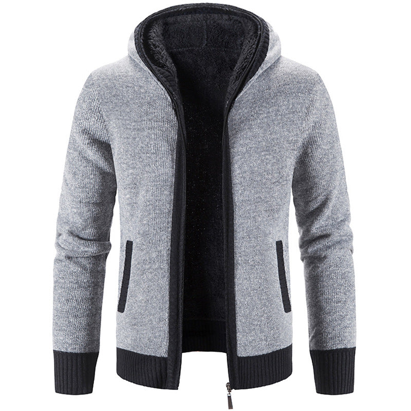 Heren Gebreid Vest – Warm Met Capuchon