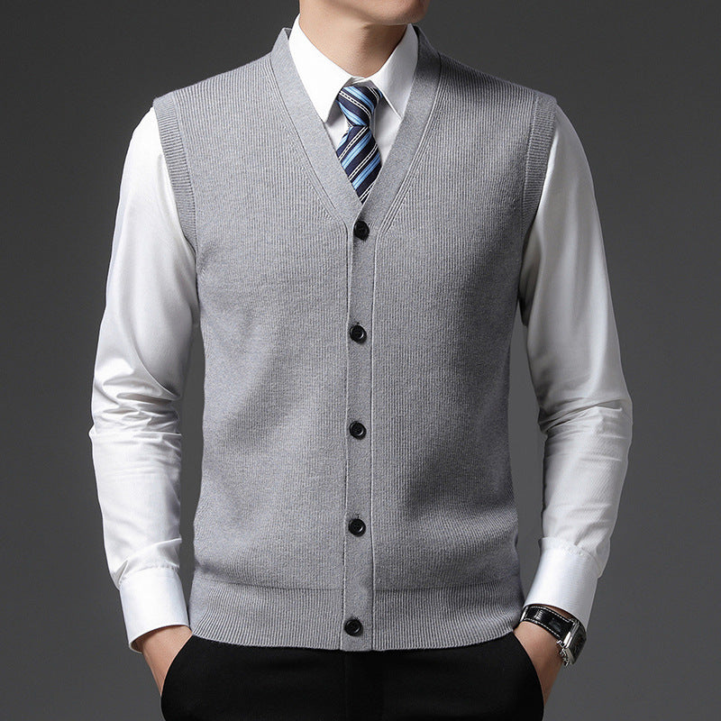 Heren Gebreid Vest – V-Hals met Tijdloze Elegant Design