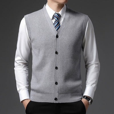 Heren Gebreid Vest – V-Hals met Tijdloze Elegant Design