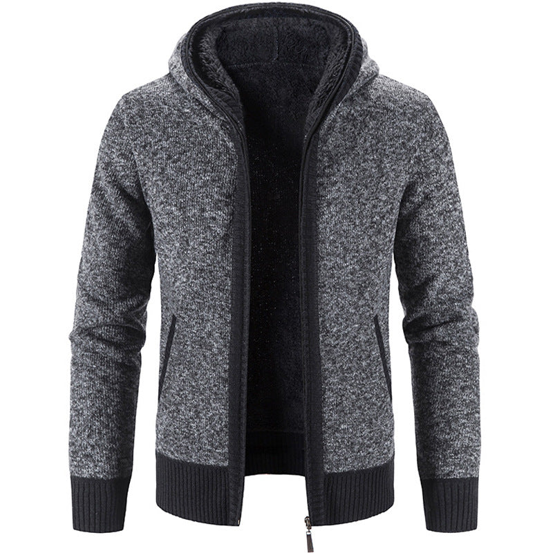 Heren Gebreid Vest – Warm Met Capuchon