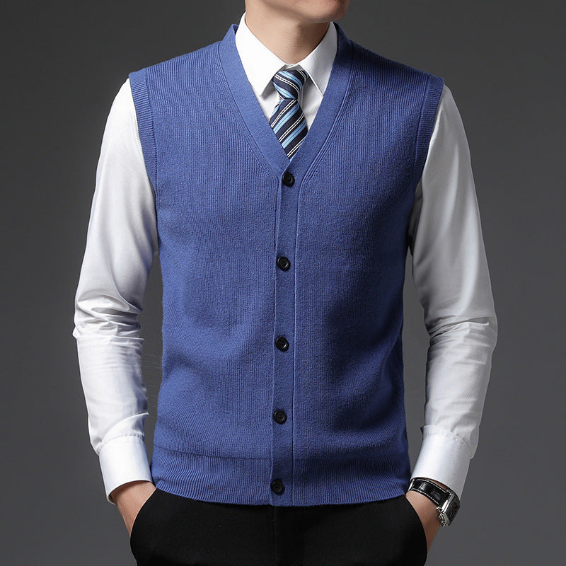 Heren Gebreid Vest – V-Hals met Tijdloze Elegant Design
