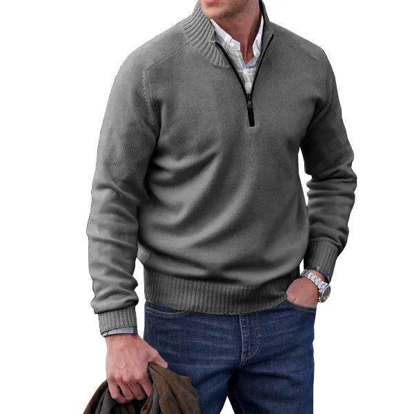 Lugano Kasjmier Pullover met Rits