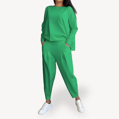 Dames Katoenen Lounge Set – Comfortabele 2-Delige Outfit