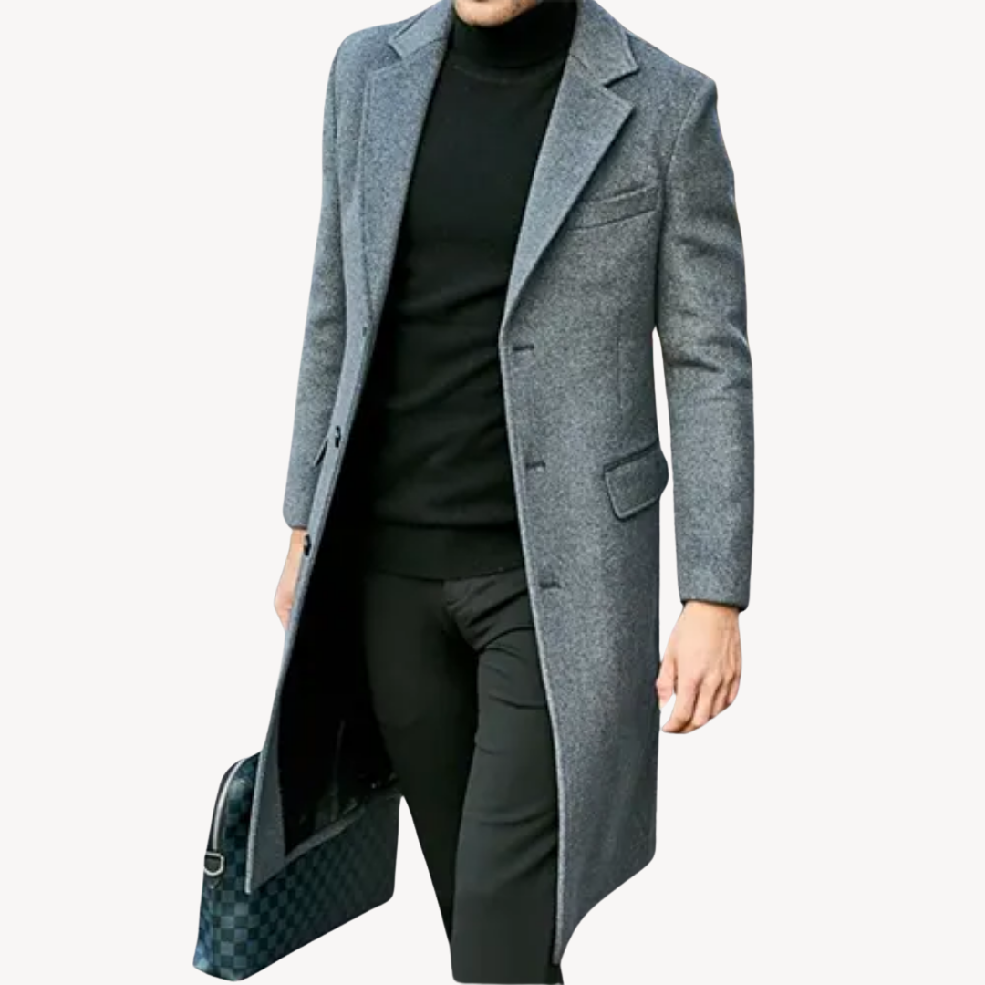 Heren Wol Overcoat – Elegante Lange Jas