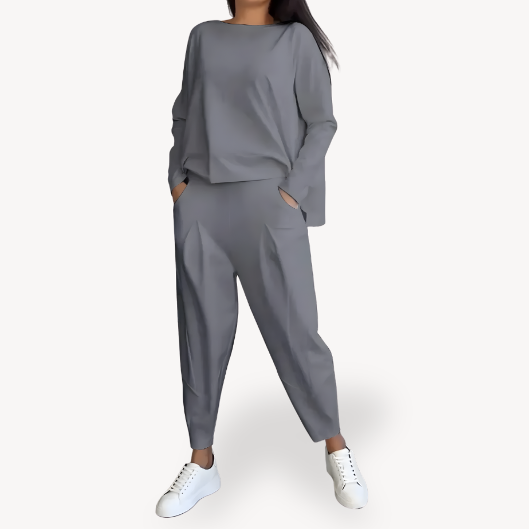 Dames Katoenen Lounge Set – Comfortabele 2-Delige Outfit