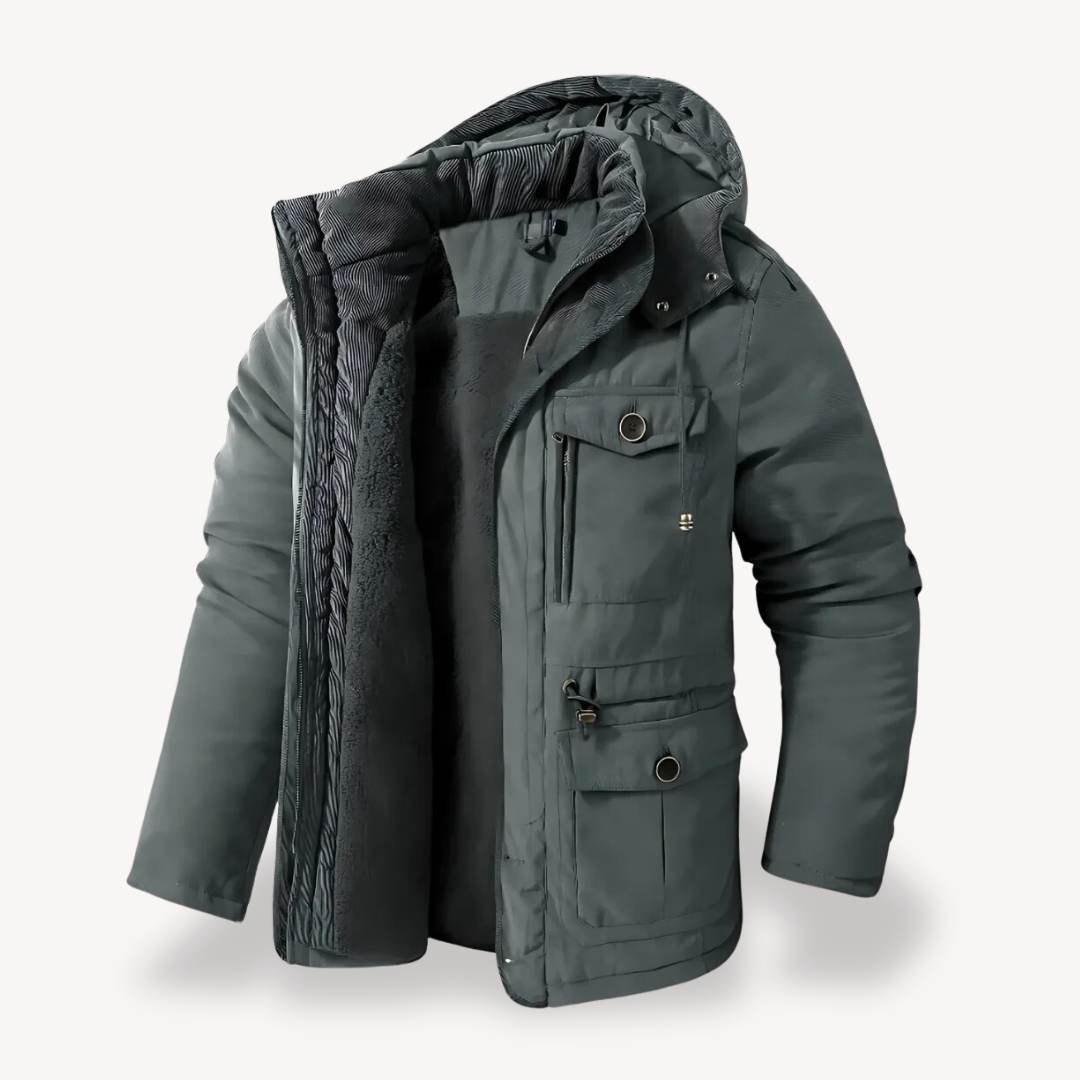 Heren Winter Parka – Waterdicht en Gevoerd met Kunstbont