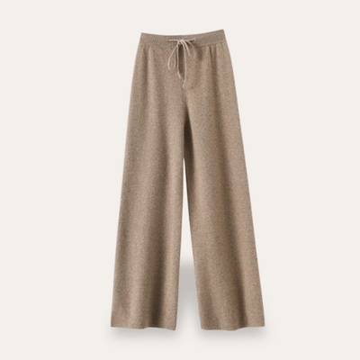 Cashmere Wol Dames Broek – Brede Gebreide Pantalon