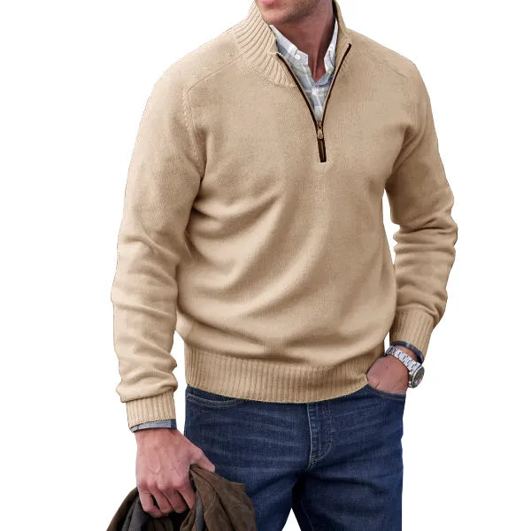 Lugano Kasjmier Pullover met Rits