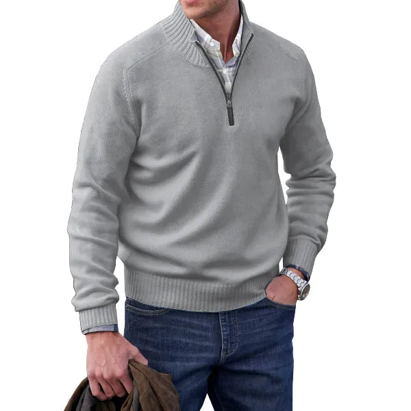 Lugano Kasjmier Pullover met Rits