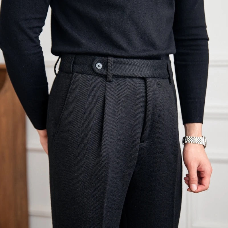 Wollen Pantalon met Rechte Pijp – Luxe Herenmode