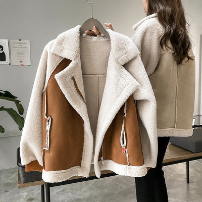 Dames Suède Winterjas – Stijlvol & Warm met Luxe Afwerking