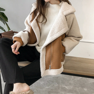 Dames Suède Winterjas – Stijlvol & Warm met Luxe Afwerking