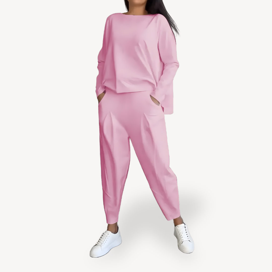 Dames Katoenen Lounge Set – Comfortabele 2-Delige Outfit
