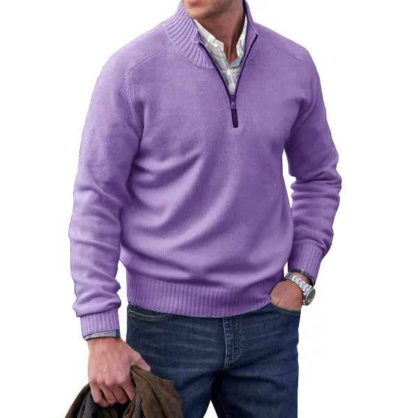Lugano Kasjmier Pullover met Rits