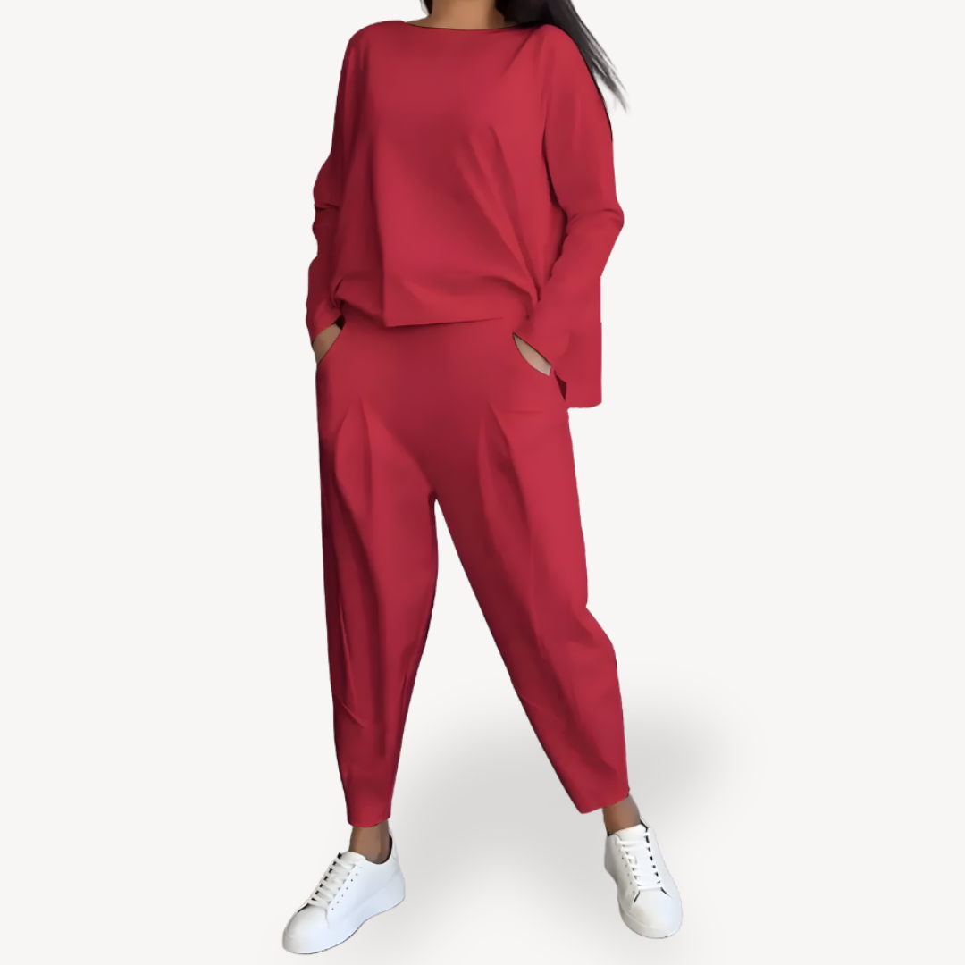 Dames Katoenen Lounge Set – Comfortabele 2-Delige Outfit