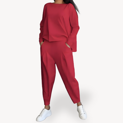 Dames Katoenen Lounge Set – Comfortabele 2-Delige Outfit