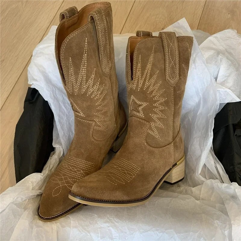 Calflang – Bestikte Western Stiefel met Kubaanse Hak