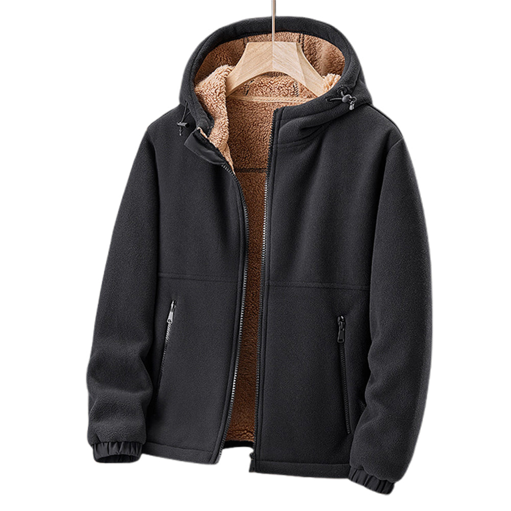 Heren Fleece Winterjas met Capuchon – Licht & Warm