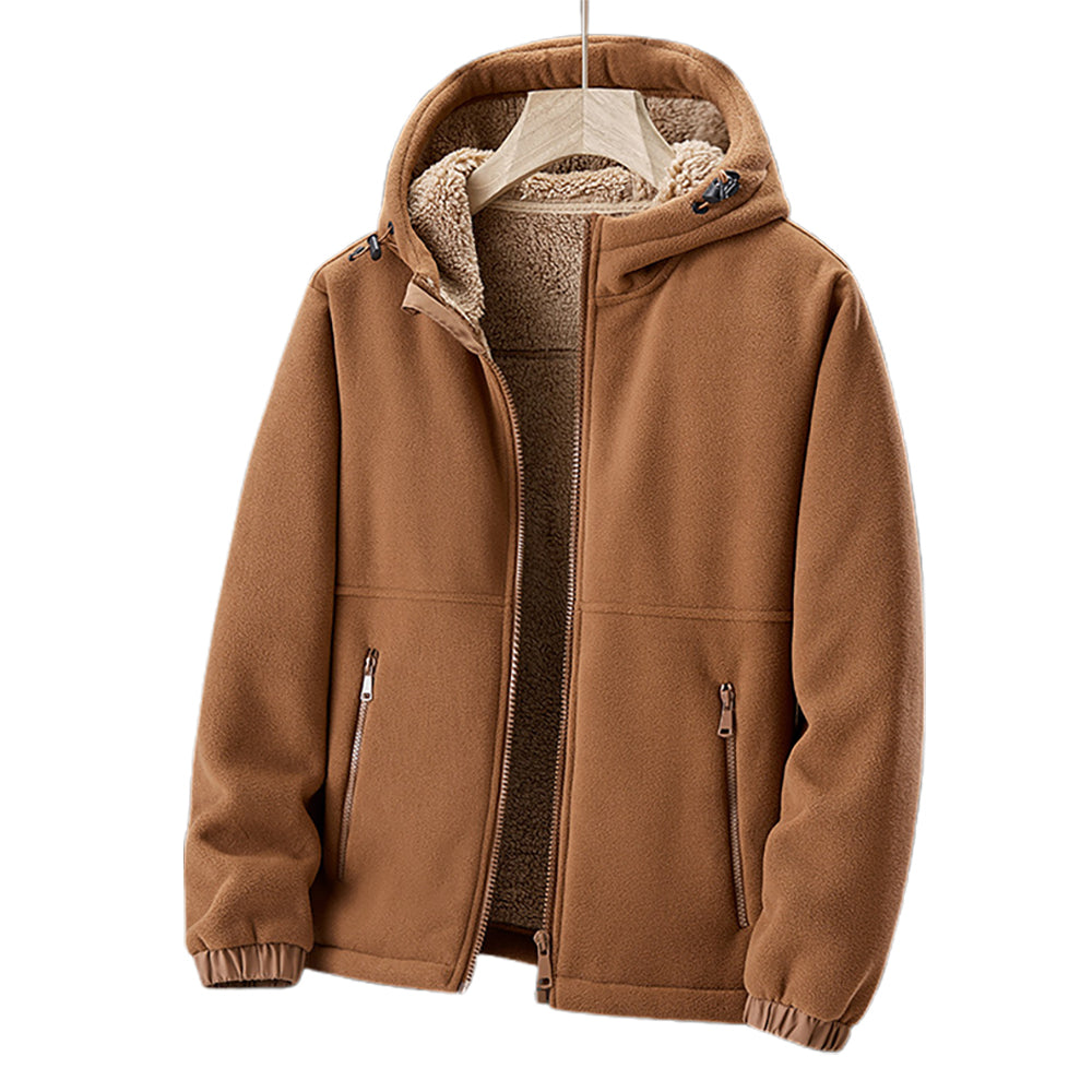 Heren Fleece Winterjas met Capuchon – Licht & Warm