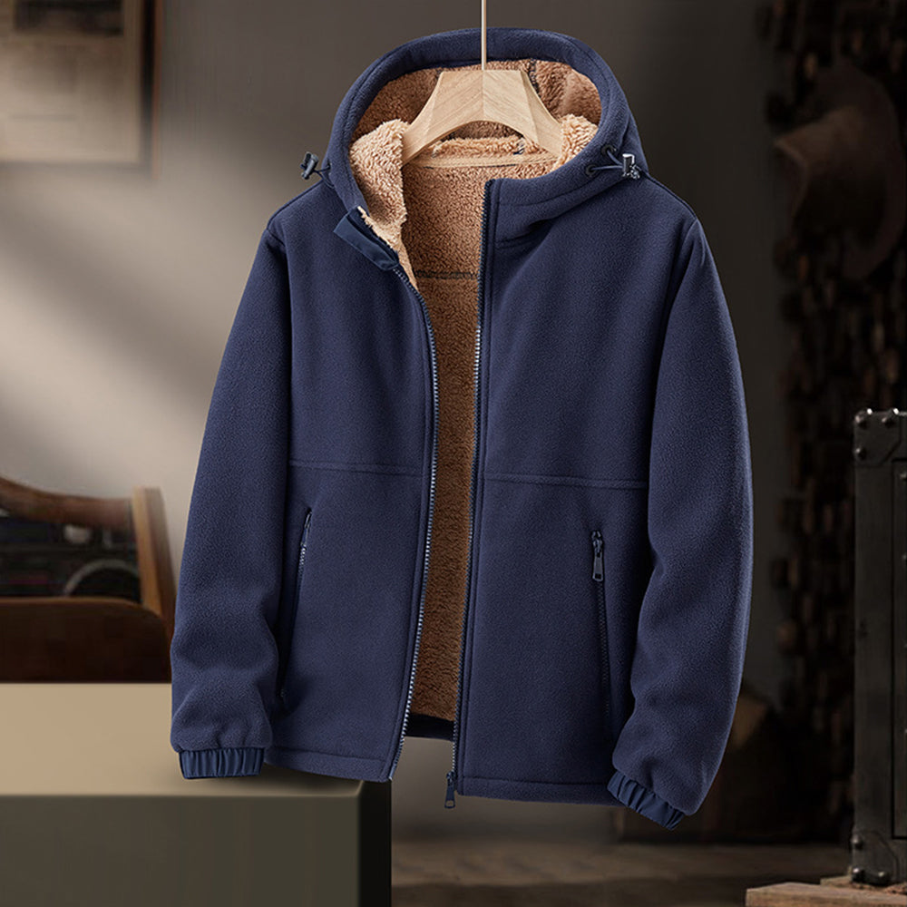 Heren Fleece Winterjas met Capuchon – Licht & Warm