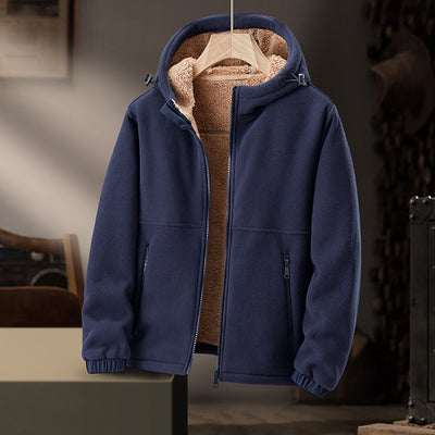 Heren Fleece Winterjas met Capuchon – Licht & Warm